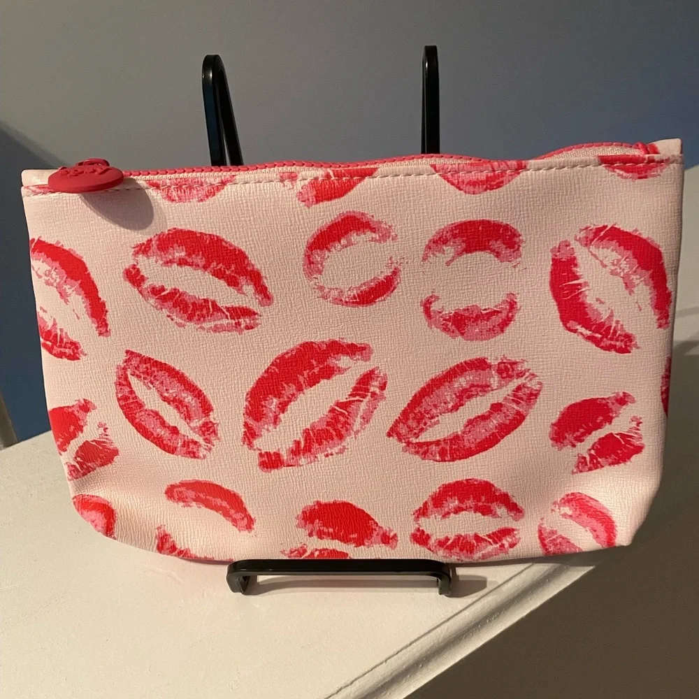 Ipsy Pink Lip Print Makeup  Cosmetic Bag